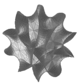 Проекция  шестимерного  многообразия  Калаби-Яу  на  обычное  пространство 