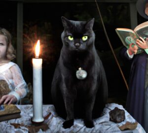 Черная кошка на Хэллоуин